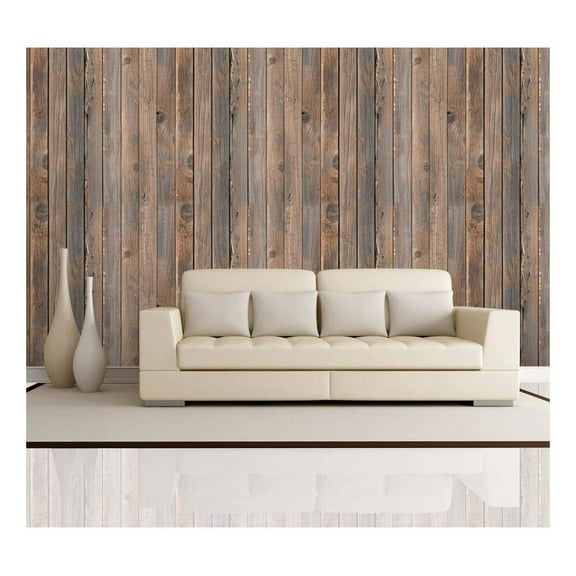 wall26 - Vertical Brown Vintage and Retro Wood Textured Paneling - Wall Mural, Removable Wallpaper, Home Decor - 100x144 inches