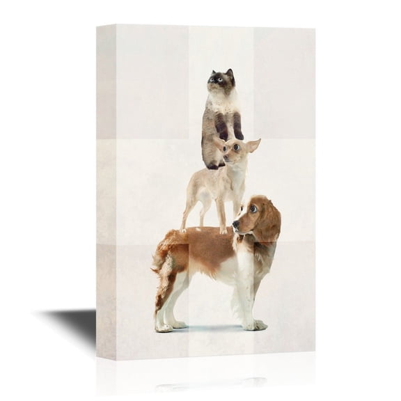 wall26 - Vet Canvas Wall Art - Funny Dogs and Cats Pet Theme Wall Art - Gallery Wrap Modern Home Art | Ready to Hang - 32x48 inches