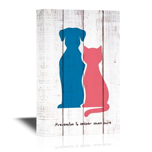 wall26 - Vet Canvas Wall Art - Prevention is Better Than Cure Vet Concept - Gallery Wrap Modern Home Art | Ready to Hang - 16x24 inches
