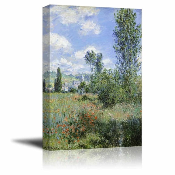 wall26 View of V¨¦theuil by Claude Monet - Canvas Print Wall Art Famous Oil Painting Reproduction - 24" x 36"
