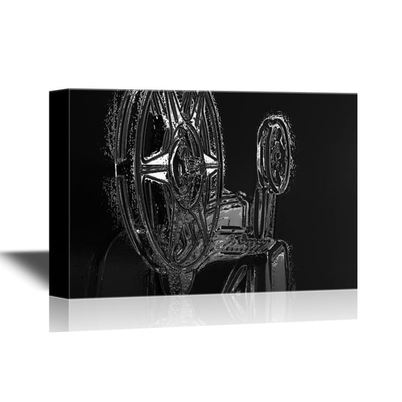 wall26 - Vintage Filming Equipment Canvas Wall Art - Classic Movie Projector - Gallery Wrap Modern Home Art | Ready to Hang - 24x36 inches