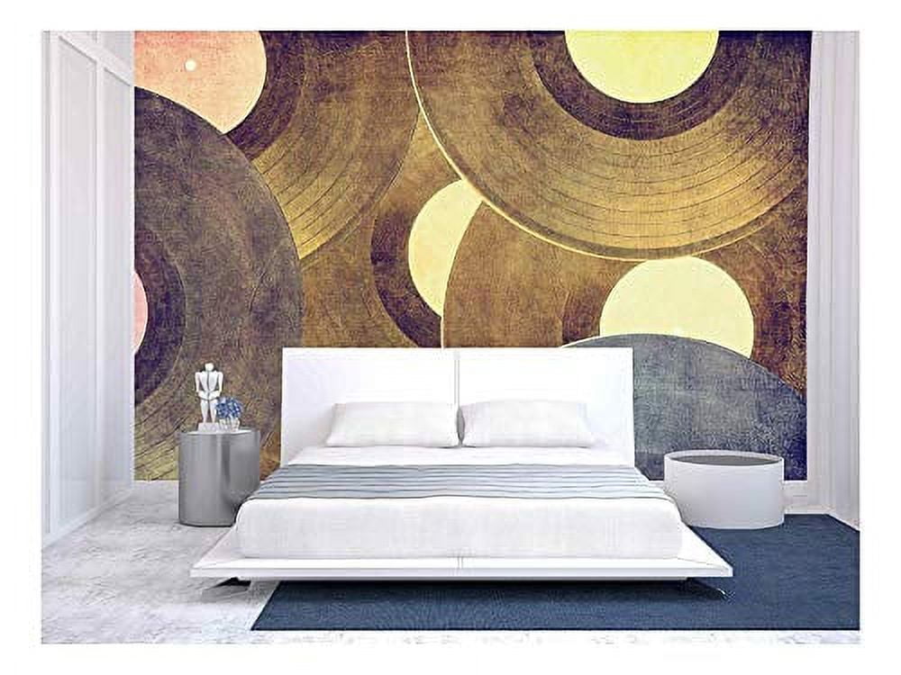 wall26 - Vinyl Records Music Background - Removable Wall Mural | Self-Adhesive Large Wallpaper - 100x144 inches