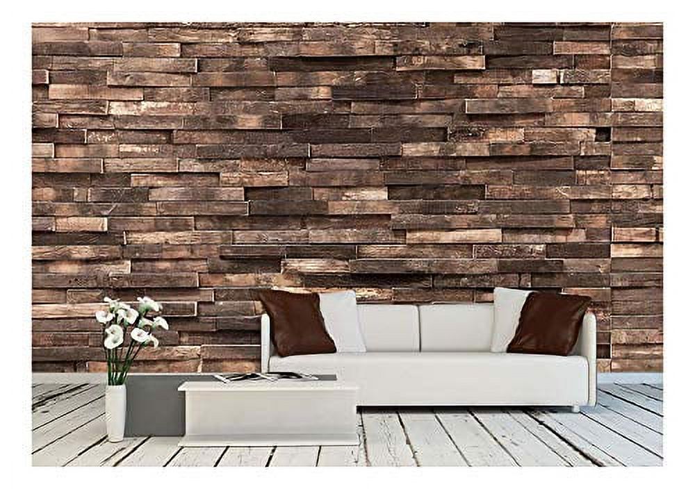 wall26 Wall Mural Brown Retro Wood Textured Paneling Removable Self