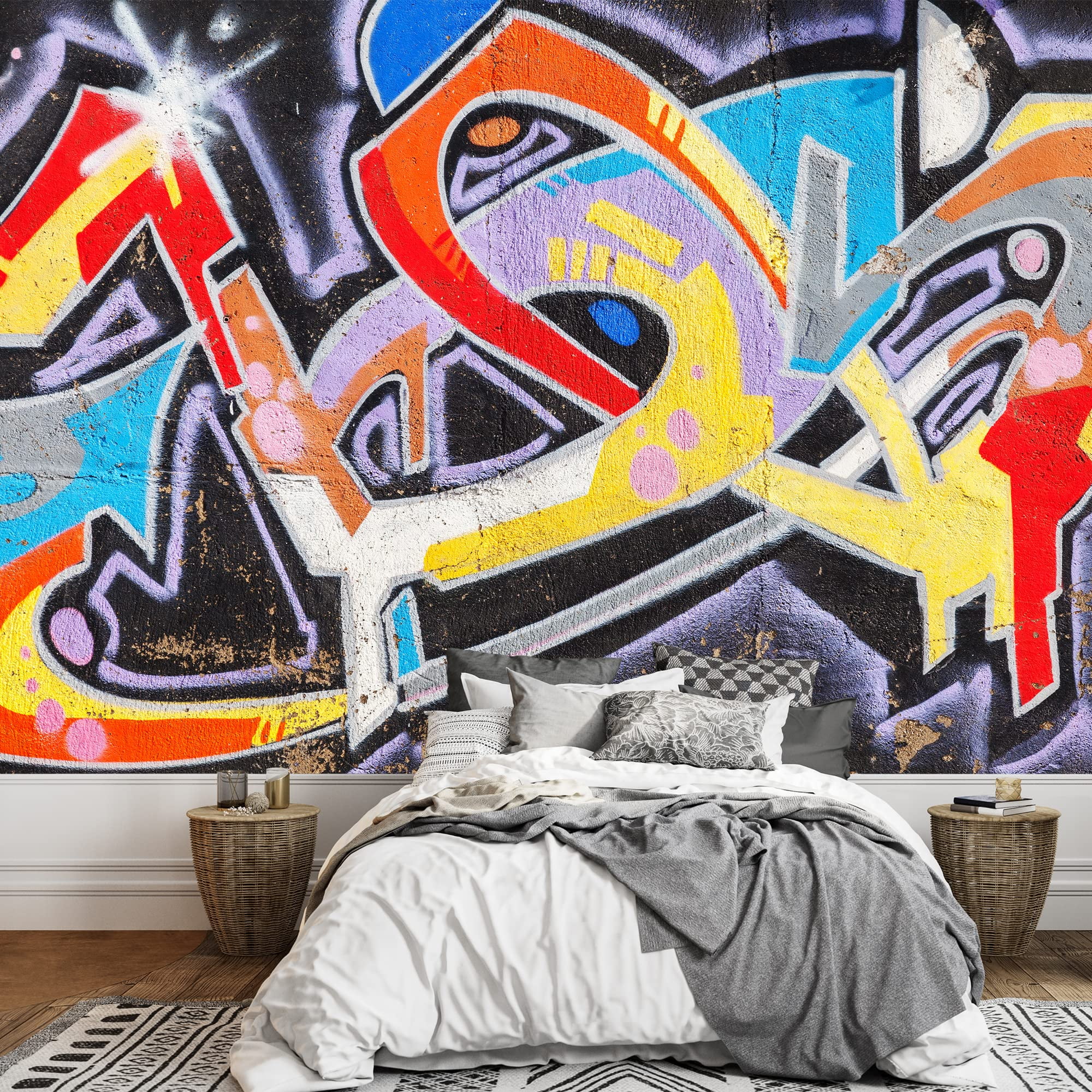 wall26 Wall Mural Simple and Mysterious Graffiti Art Removable