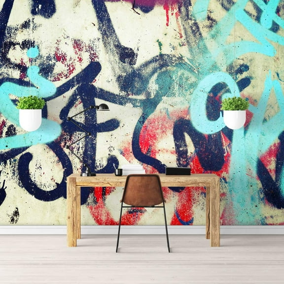 wall26 Wall Mural Simple and Mysterious Graffiti Art Removable Self-Adhesive Large Wallpaper - 66x96 inches