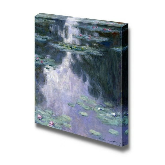 wall26 - Water Lilies by Claude Monet - Canvas Print Wall Art Famous Painting Reproduction - 12" x 12"