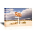 thumbnail image 1 of wall26 - Watercolor Style Canvas Wall Art - an Old Neon Sign Points to a Motel Complex That was Never Built - Gallery Wrap Modern Home Art | Ready to Hang - 24x36 inches, 1 of 3