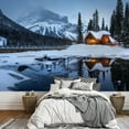 thumbnail image 1 of wall26 - Winter Landscape with Cabin Hut at Night - Removable Wall Mural | Self-Adhesive Large Wallpaper - 100x144 inches, 1 of 6