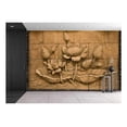 thumbnail image 1 of wall26 - a Stone Inscription of a Flower, Thai Style of Buddhism - Removable Wall Mural | Self-Adhesive Large Wallpaper - 66x96 inches, 1 of 6