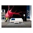thumbnail image 1 of wall26 - red Rose with red Splashes on Black Background - Removable Wall Mural | Self-Adhesive Large Wallpaper - 66x96 inches, 1 of 6