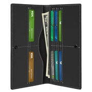 Long Wallet for Men, Real Leather Bifold RFID Stylish Mens Wallet, Slim Wallet with 8 Credit Card Holder and 2 Cash Slot, Great Gift for Family Father Husband