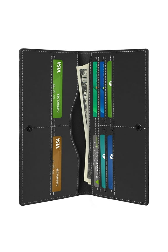 Long Wallet for Men, Real Leather Bifold RFID Stylish Mens Wallet, Slim Wallet with 8 Credit Card Holder and 2 Cash Slot, Great Gift for Family Father Husband