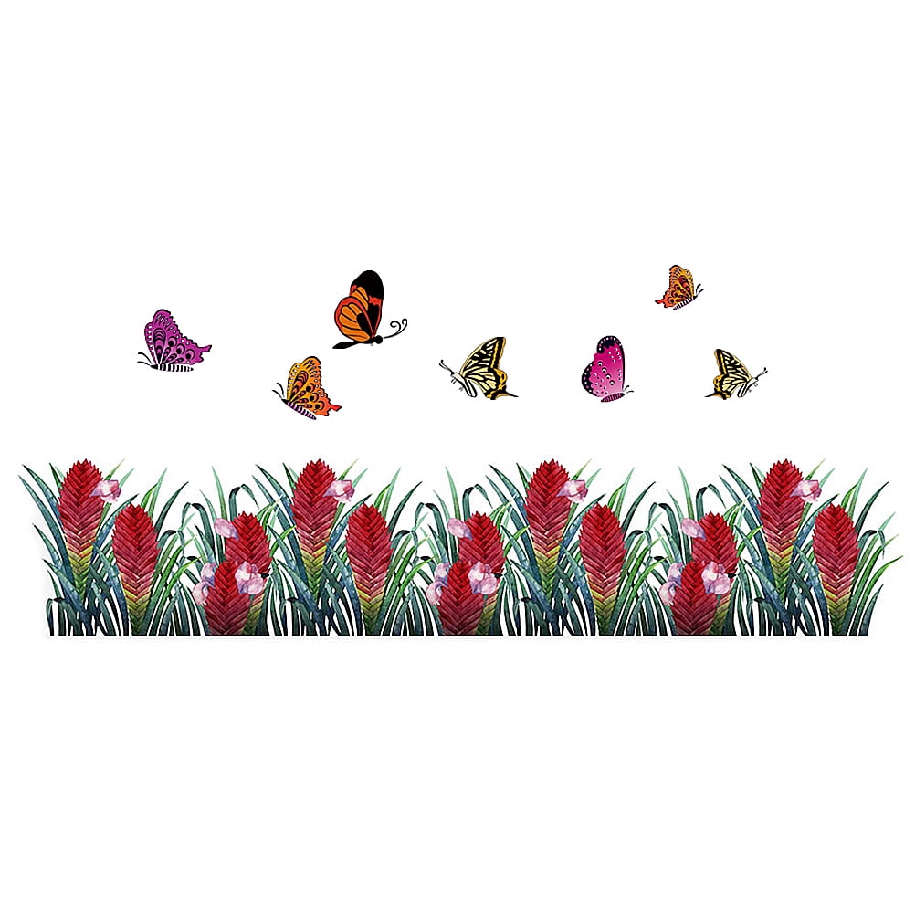 wallpaper Beautiful Flowers and Wall Sticker Creative Wall Paste Decal