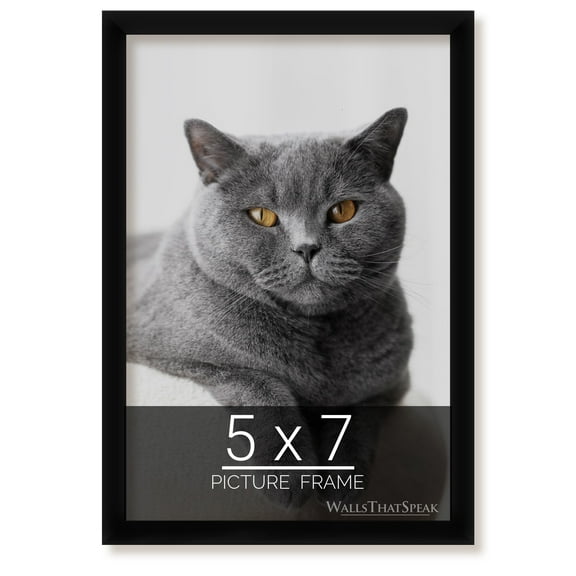 wallsthatspeak 5x7 Black Picture Frame for Puzzles Posters Photos or Artwork