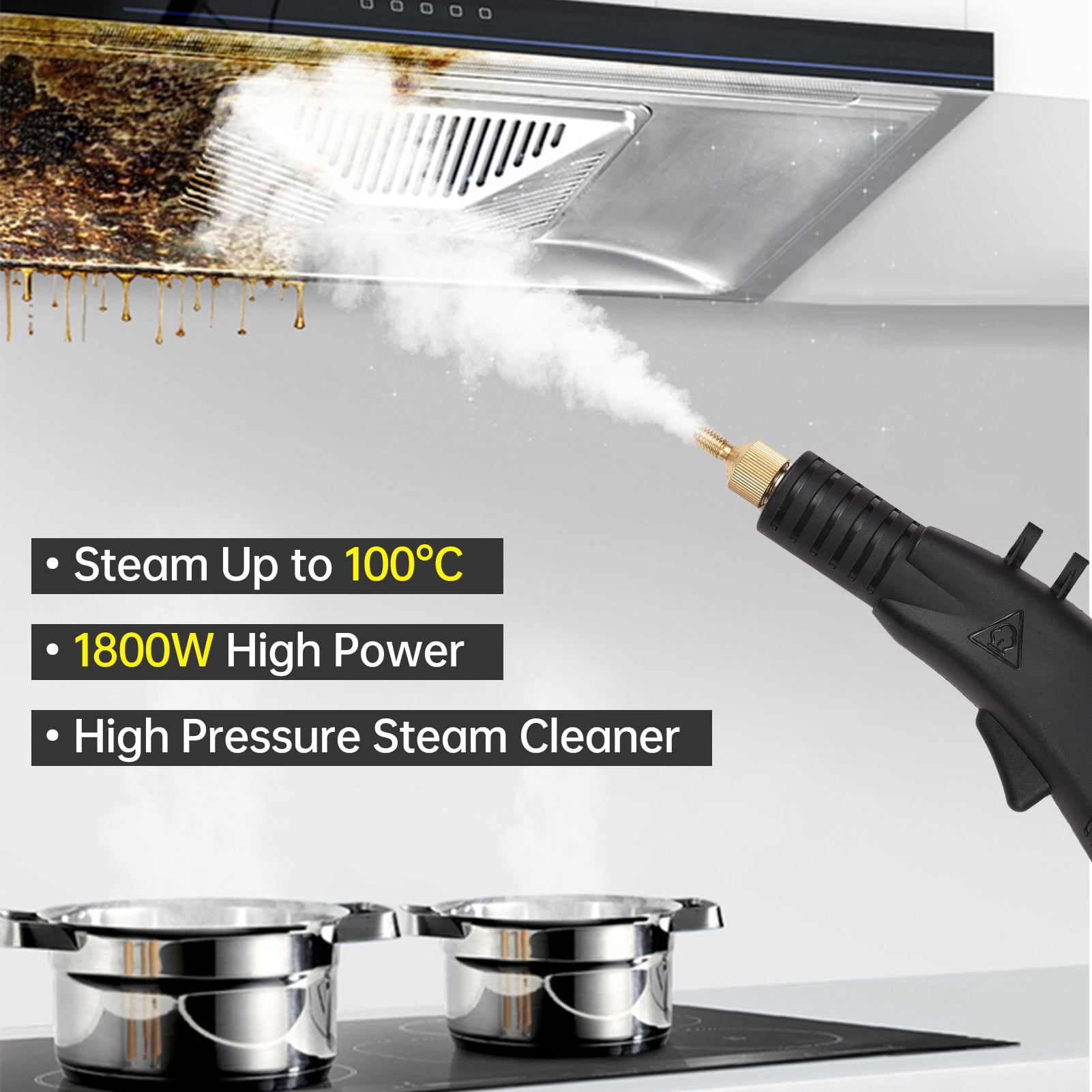 walmeck High Pressure Steam Cleaner 1800W Tankless High Portable