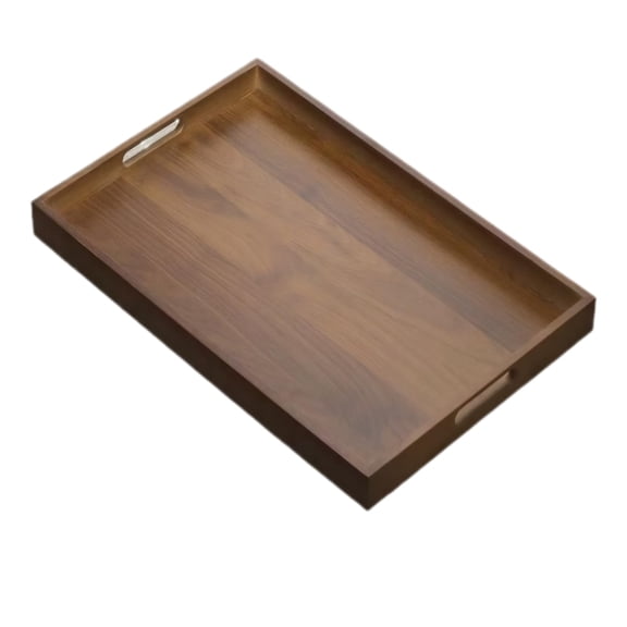 walnut wood Serving Tray with HandlesElegant Decorative Platter for Breakfast in Bed, Lunch, Dinner, Appetizers, BBQ, Parties & More – Perfect for Couch and Drawing Room.Toilet tray（35*25*4cm)