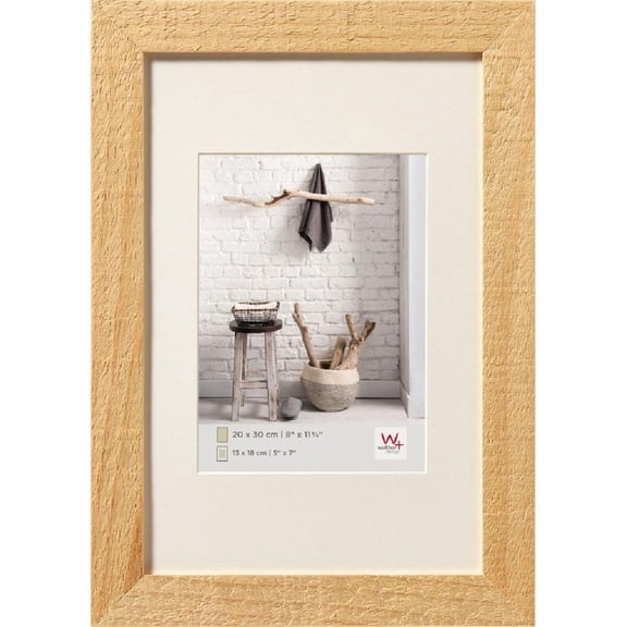 walther design Picture Frame Natural 40 x 50 cm with PassepArtout, Home Wooden Frame HO050H