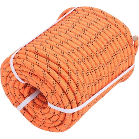 waltyotur 1/2in x 220ft Strong Arborist Rigging Ropes, 48 Strands Braided Polyester Rope, for Towing, Swing, Camping, Clothes Drying, Orange and Black
