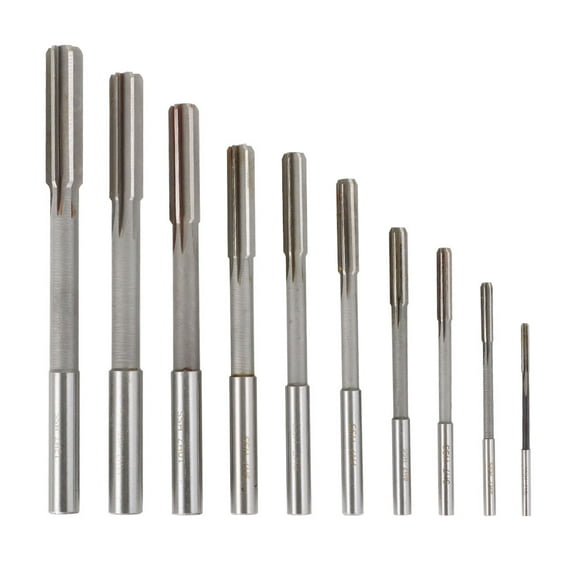 waltyotur 10Pcs Machine Reamer Set,HSS H7 Straight Flute Chucking Reamer Milling Cutter