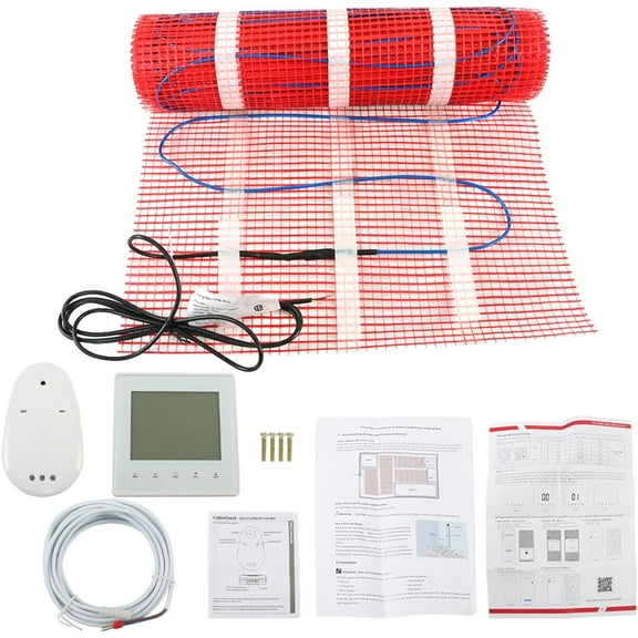 waltyotur 120V Electric Underfloor Heating System 30 sq. ft. Floor Mat Kit