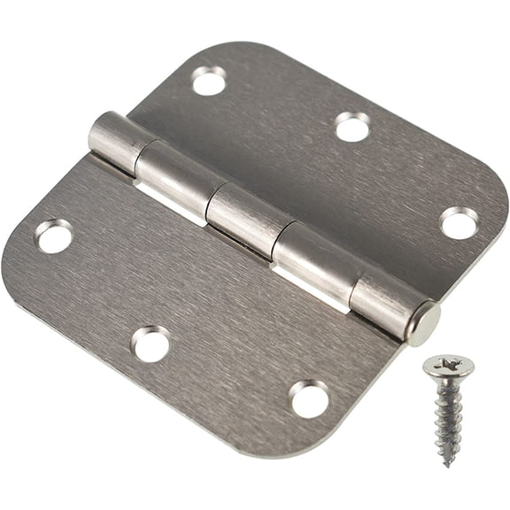 waltyotur 18Pcs Door Hinges 3.5 Inch x 3.5 Inch Folding Satin Nickel Iron Hinges 5/8 Inch Radius Corners Door Hardware