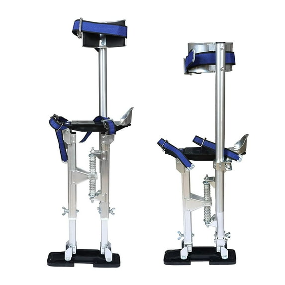 waltyotur 1Pcs Drywall Stilts 18-30 Inch Drywall Stilt Aluminum Alloy Adjustable Stilts Silver Stilts