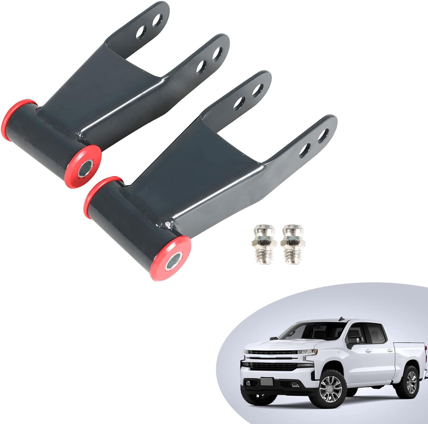 waltyotur 2 Inch Adjustable Rear Drop Shackles Lowering Kit Leaf Spring