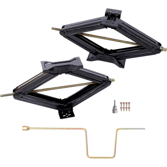 waltyotur 2 Pack 6600Lbs Capacity RV Trailer Stabilizer Scissor Jack Extended Height 24in with Socket and Handle