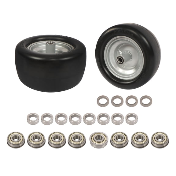 waltyotur 2 pack 11x6.00-5 Solid Wheels - Universal 11x6-5 Solid Rubbe Riding Lawn Mower Tire with Rim - With 3/4" Bushings - Repalcement for Most Zero Turn Mowers