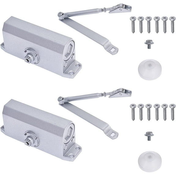 waltyotur 2Pcs Commercial Door Closer Adjustable Tube Arm Aluminum Door Closer Load Bearing 25-45 kg