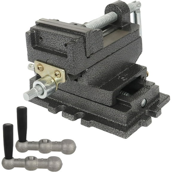 waltyotur 3 Inch Cross Clamp Bench Clamp Drilling Machine Heavy Metal Milling Machine Aluminum Handle Clamp Tool Black