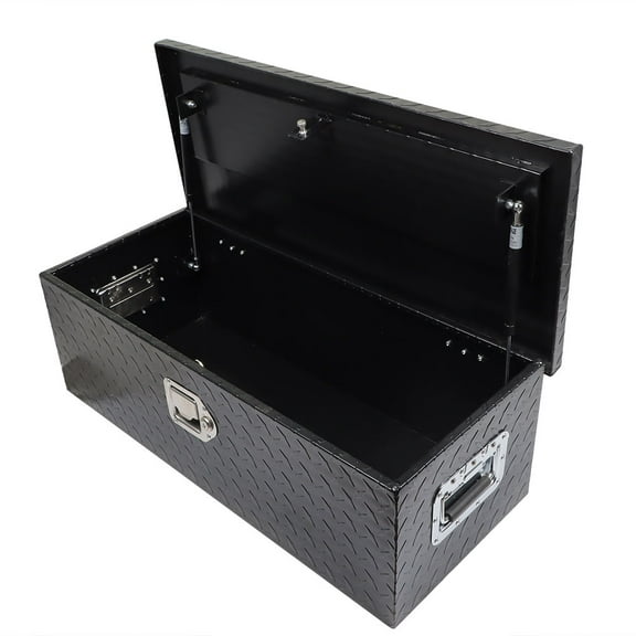 waltyotur 30 x 13 x 9.84 Inch Aluminum Tool Box Pickup Truck Trailer Tool Box Truck Chassis Tool Box Storage Box 30 Inch Black W/Lock and Keys