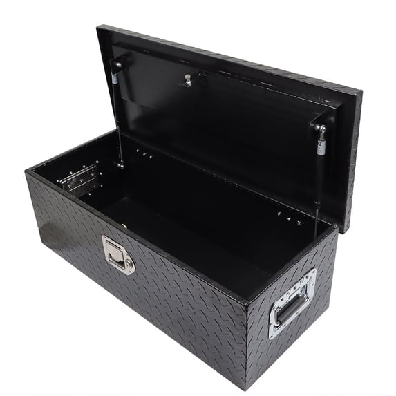 waltyotur 30 x 13 x 9.84 Inch Aluminum Tool Box Pickup Truck Trailer Tool Box Truck Chassis Tool Box Storage Box 30 Inch Black W/Lock and Keys