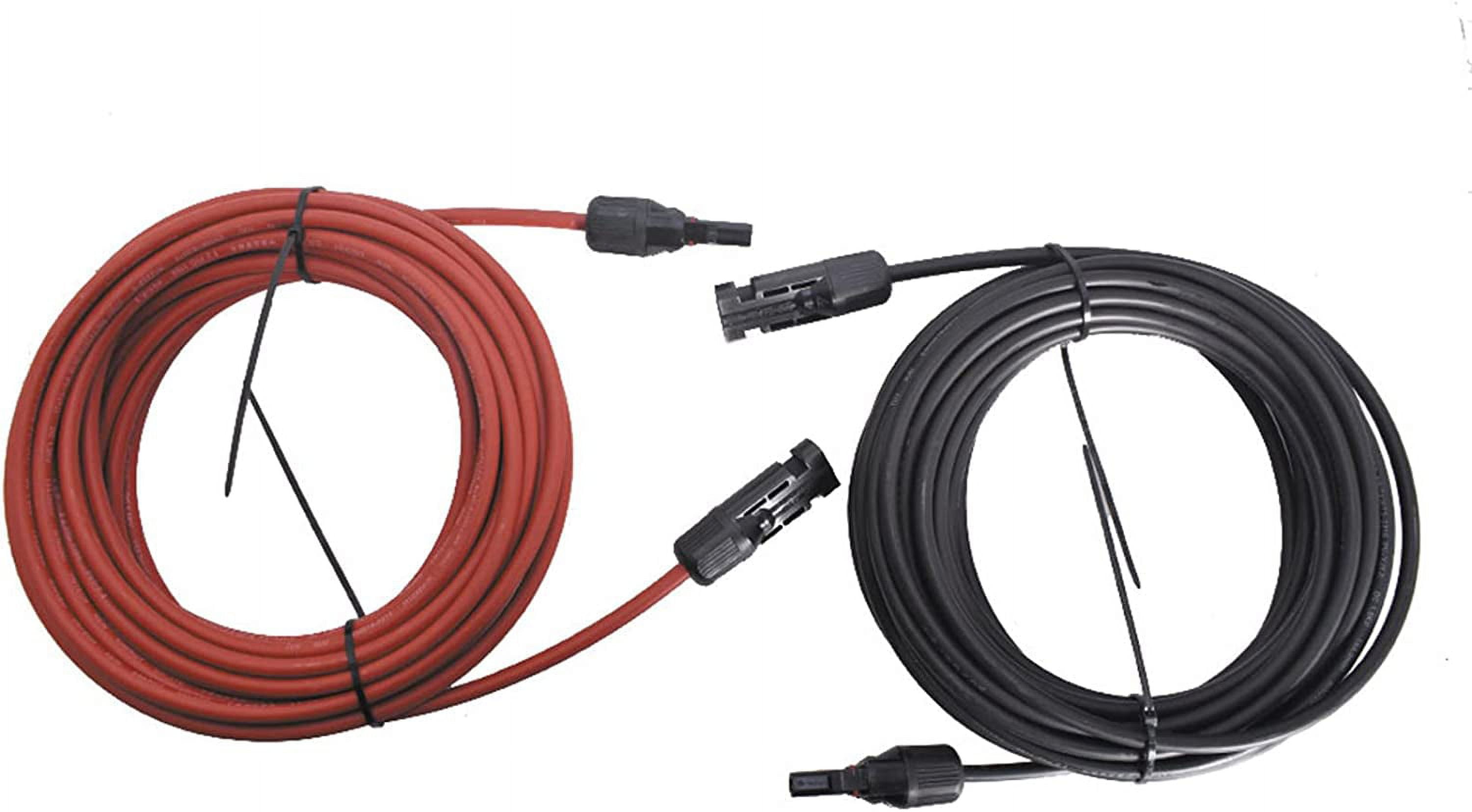 waltyotur 30FT Solar Panel Extension Cable 10AWG Red + Black Solar Panel Extension Cable Wire with Female and Male Connector Solar Connector