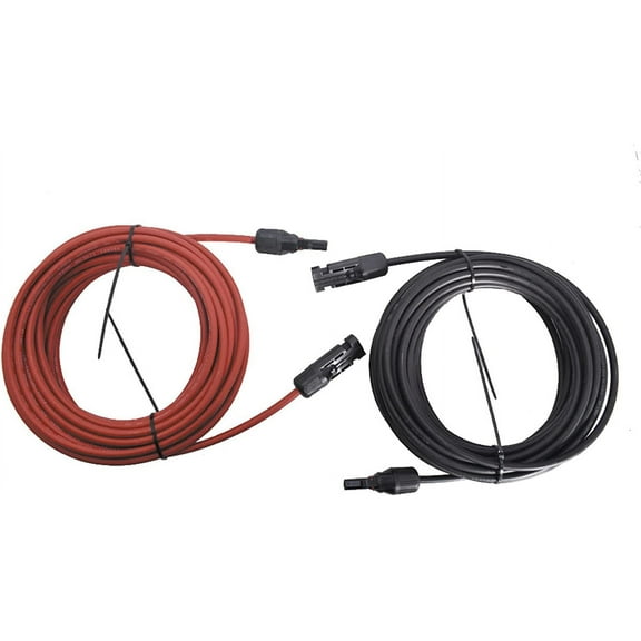 waltyotur 30FT Solar Panel Extension Cable 10AWG Red + Black Solar Panel Extension Cable Wire with Female and Male Connector Solar Connector