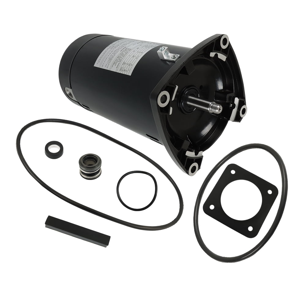 Pool Motor Assembly waltyotur 3450RPM USQ1102 Pool Motor 1HP 48Y Frame Square Flange Pool ...