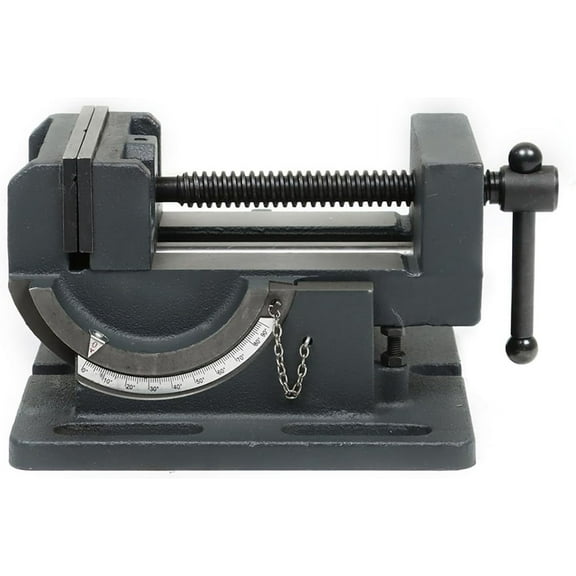 waltyotur 4 Inch Angle Drill Press Vise 0-90 Degree Tilting Angle Vise Iron Cradle Style Angle Vise Fit for Drilling Machine