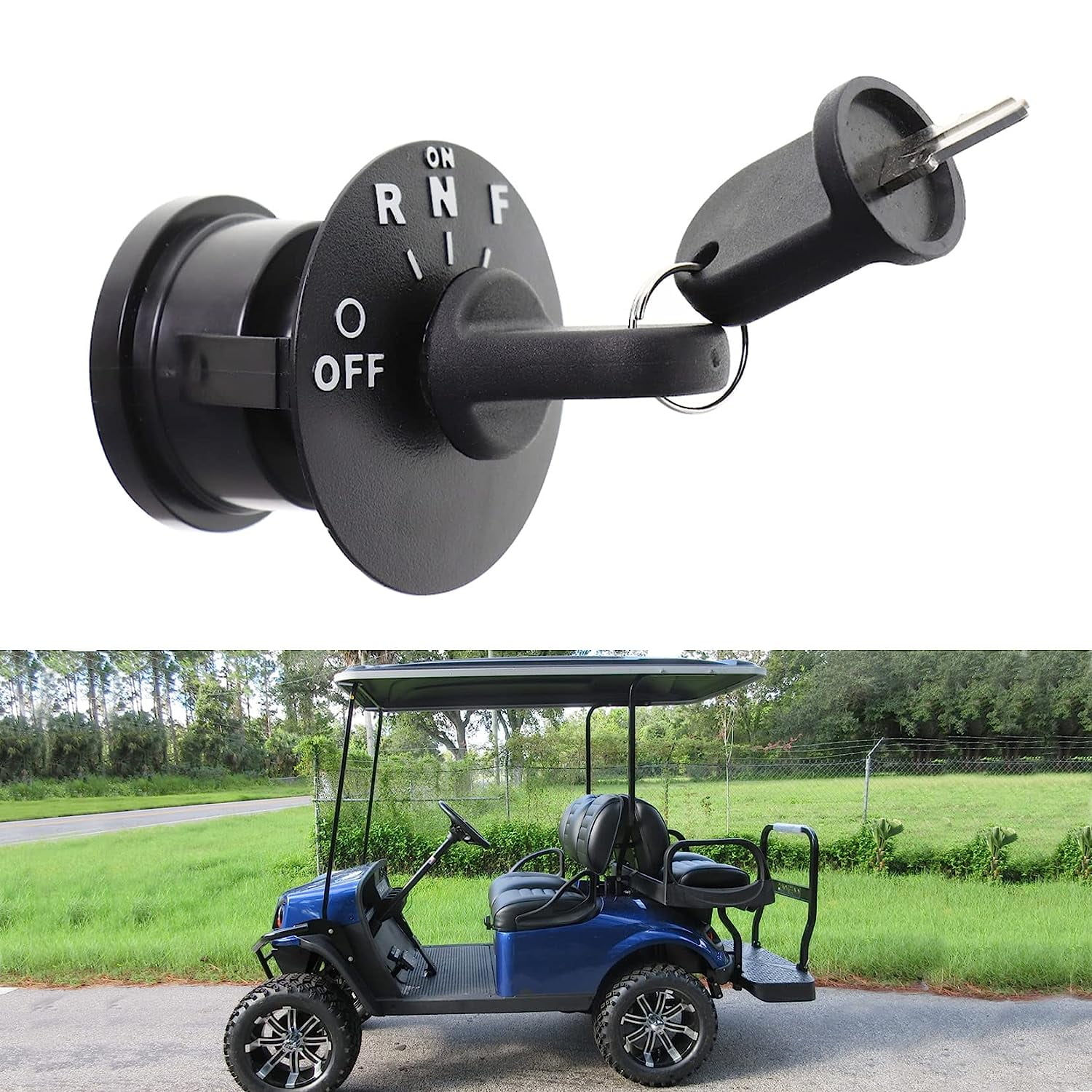 waltyotur 48V Ignition Key Switch \u0026 Keys Replacement for 2008 - Up RXV Electric Golf Carts