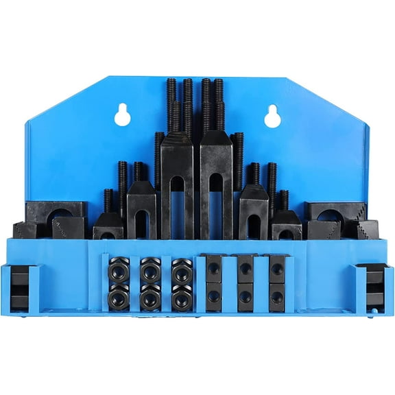 waltyotur 58pc T-slot Clamping Kit Sets of Fixtures, Pro-Series 1/2 T-Slot Step Hold Down Clamp Clamping Kit 3/8-16 Stud Clamping Kit Mill Machinist Set