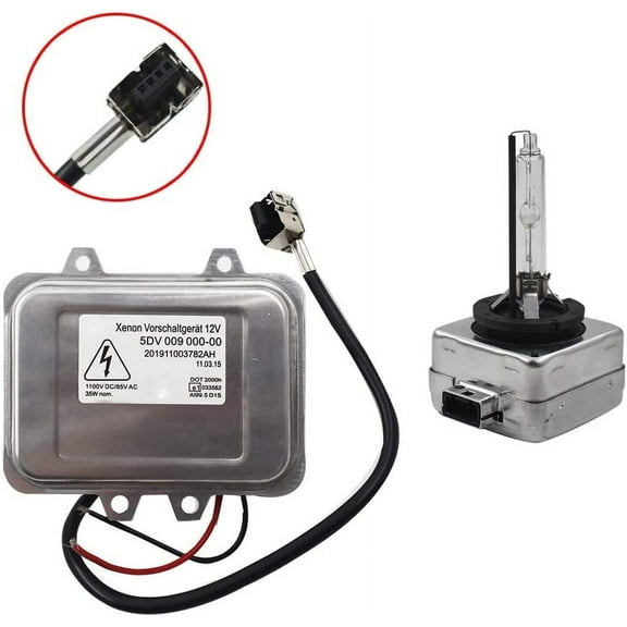 waltyotur 5DV 009 000-00 Xenon Headlight Ballast with Igniter and D1S Bulb Fit for 2007-2014 Cadillac Escalade 2008-2014 Chrysler Town Country 2006-2009 BMW E60