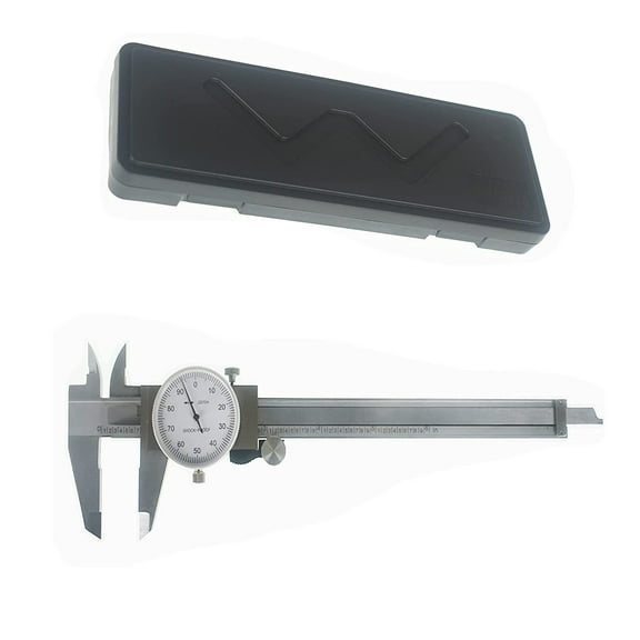 waltyotur 6 Inch Dial Caliper Measuring Tool with Carry Case , 0.001 Inch Graduation, Measure Inside Outside Dimensions and Depth