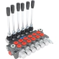 thumbnail image 1 of waltyotur 6 Spool Hydraulic Directional Control Valve Double Acting Control Valve 11 GPM 3600 PSI BSPP Port for Small Tractors, Tractors, Loaders, 1 of 5