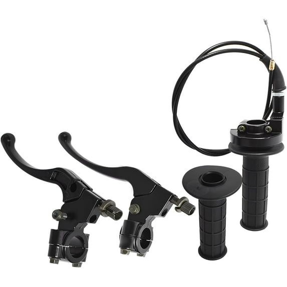 waltyotur 7/8 Twist Handlebar Grip Throttle Cable Clamp Left Right Clutch Brake Handle Levers Replacement for Honda CRF80 XR100 CRF100 Dirt Bike Motorcycle