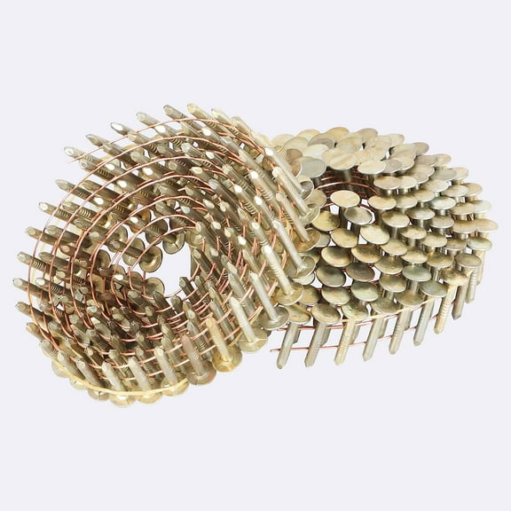 waltyotur 7200 Count Electro Galvanized Coil Roofing Nails 15-Degree Wire Weld Coiled Roofing Nails 7/8 Inch, 0.12 Inch Ring Shank, Large Cap Coil Roofing Nails, Cap Warp 8.8-9mm