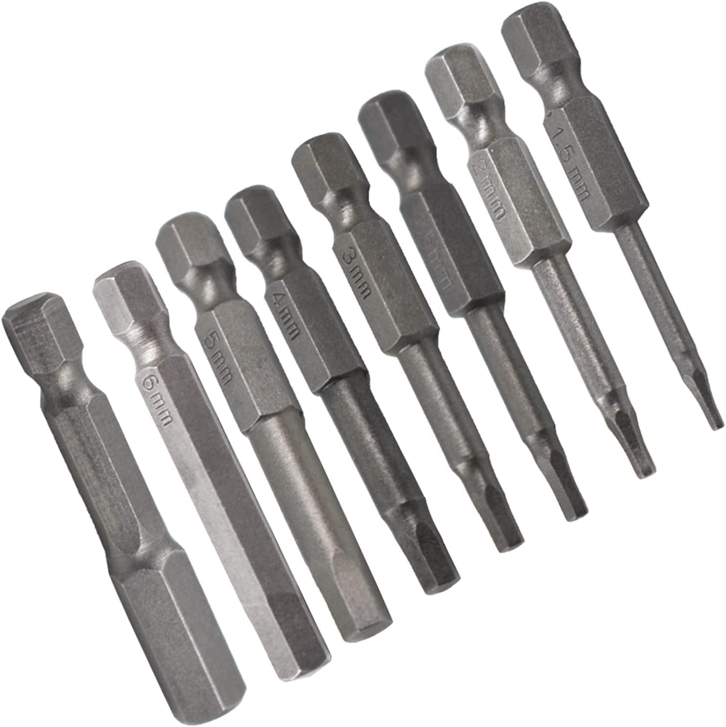 waltyotur 8 PCS 2 Inch Hex Key Allen Bit Set Quick Change Connect ...