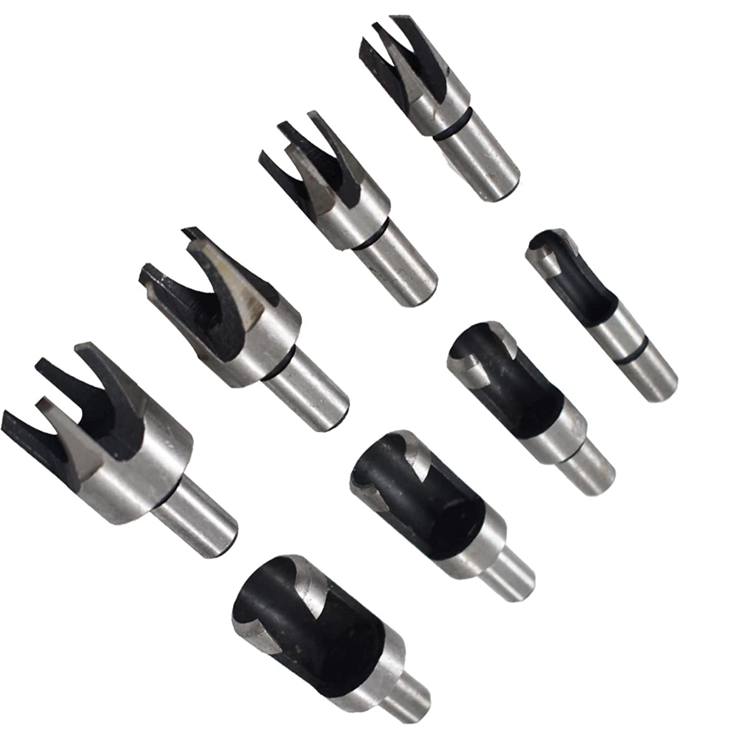 waltyotur 8 Pcs Wood Plug Cutter, Pocket Hole Plug Cutter Straight and Tapered Taper Cutting Tool Cork Drill Knife, Fit for Woodworking Hole Saw Cutting 6MM 10MM 13MM 16MM