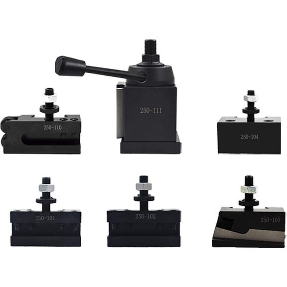 waltyotur AXA Tool Post Set 250-111 Wedge Type Quick Change Tool Post Set 6-12 Inch Lathe Swing 6Pcs