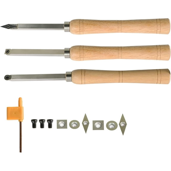 waltyotur Carbide Wood Turning Tools Suitable for Small and Medium Sized Turning Projects Including Diamond Round and Square Carbide Turning Tools