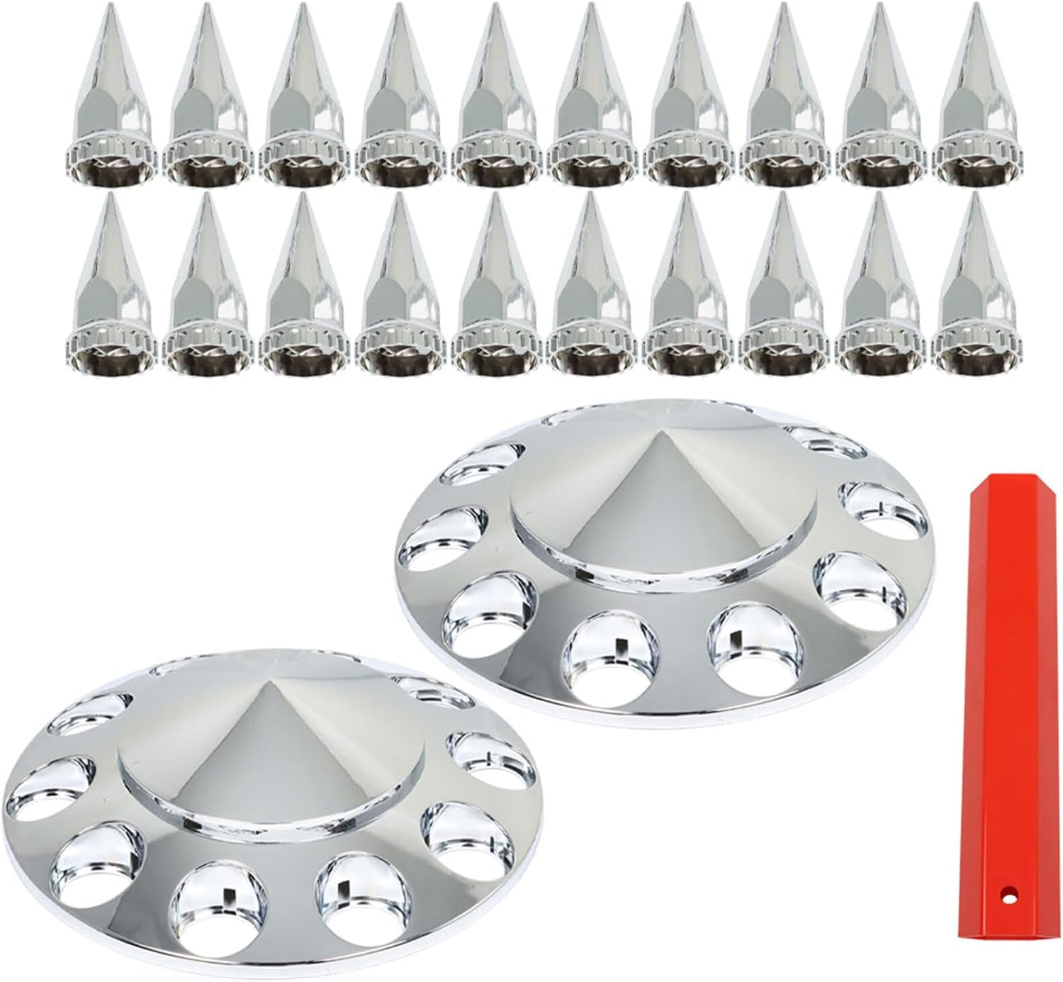 waltyotur Chrome ABS Complete Axle Cover Set ith Hub Caps and 33mm