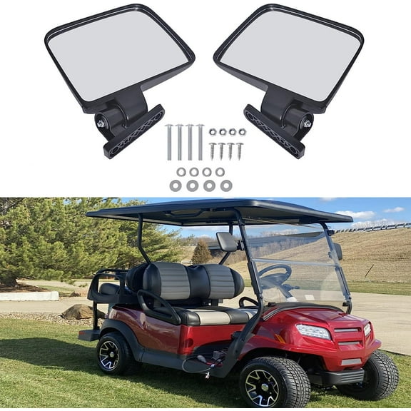 waltyotur Folding Side View Mirrors Replacement for Club Car EZGO Yamaha Star Zone Golf Carts HW9008